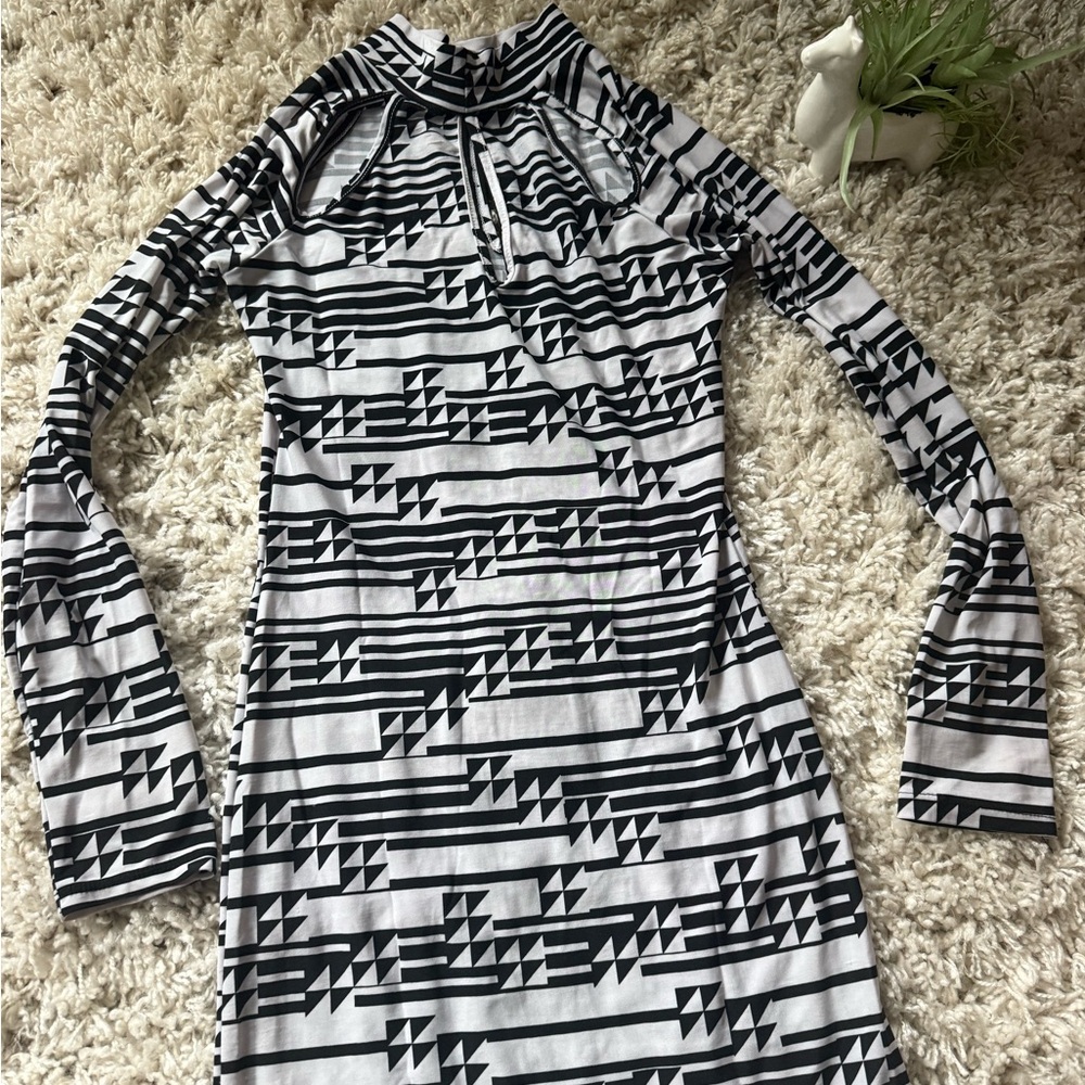 Chesley Black and White Striped Dress